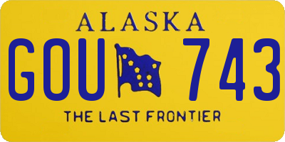 AK license plate GOU743