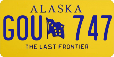 AK license plate GOU747