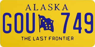 AK license plate GOU749