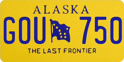 AK license plate GOU750