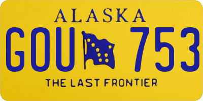 AK license plate GOU753