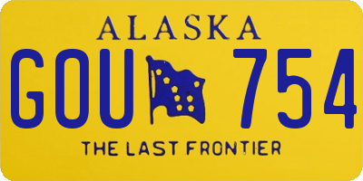 AK license plate GOU754