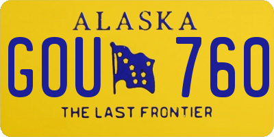 AK license plate GOU760