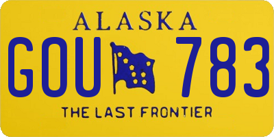 AK license plate GOU783