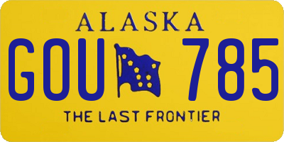 AK license plate GOU785