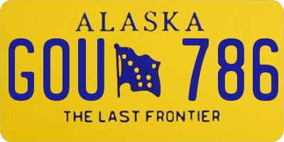 AK license plate GOU786