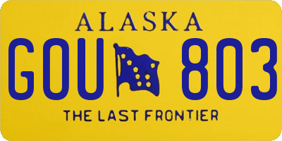AK license plate GOU803