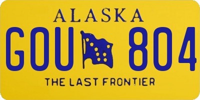 AK license plate GOU804