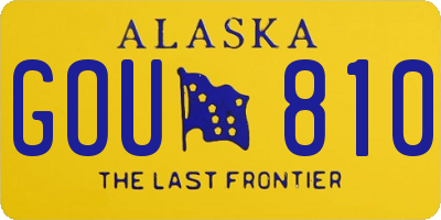 AK license plate GOU810