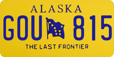 AK license plate GOU815