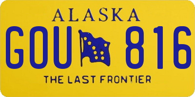 AK license plate GOU816