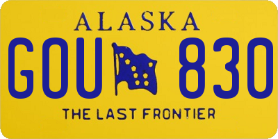 AK license plate GOU830