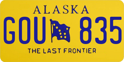 AK license plate GOU835