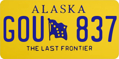 AK license plate GOU837