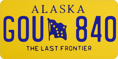 AK license plate GOU840