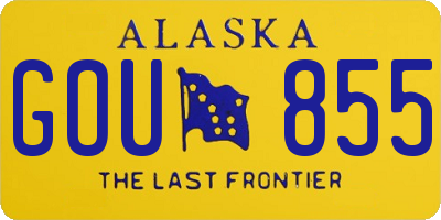 AK license plate GOU855