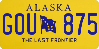 AK license plate GOU875