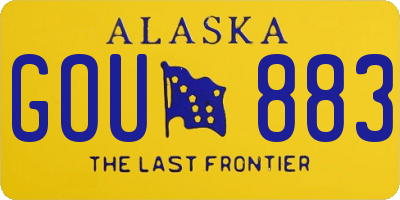 AK license plate GOU883