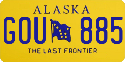 AK license plate GOU885