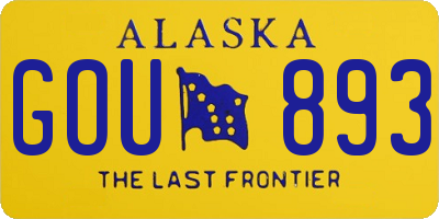 AK license plate GOU893