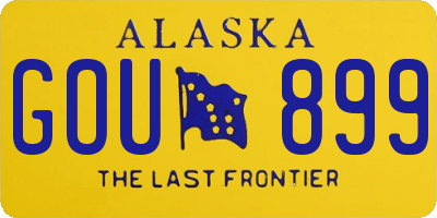AK license plate GOU899