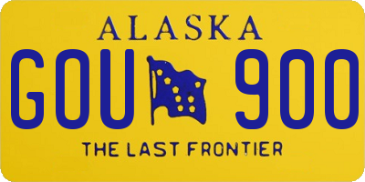 AK license plate GOU900