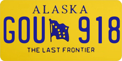 AK license plate GOU918