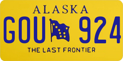 AK license plate GOU924