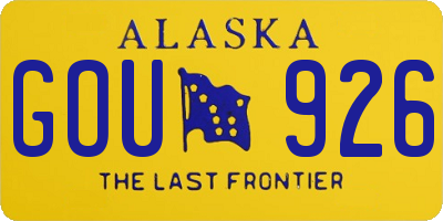 AK license plate GOU926