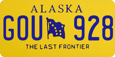 AK license plate GOU928