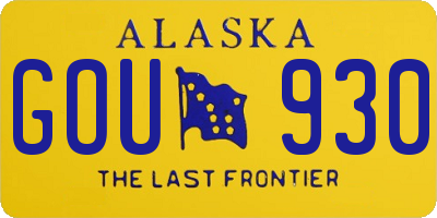 AK license plate GOU930