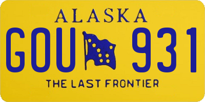 AK license plate GOU931