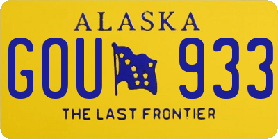 AK license plate GOU933
