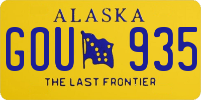 AK license plate GOU935