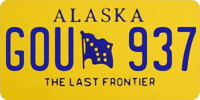 AK license plate GOU937