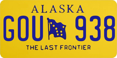 AK license plate GOU938