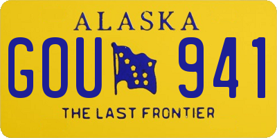 AK license plate GOU941