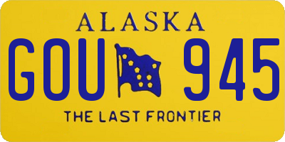 AK license plate GOU945