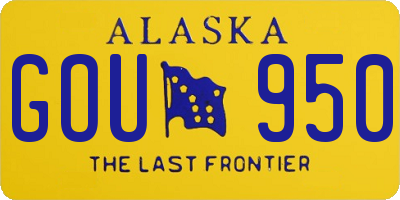 AK license plate GOU950
