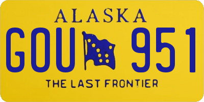 AK license plate GOU951