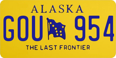 AK license plate GOU954