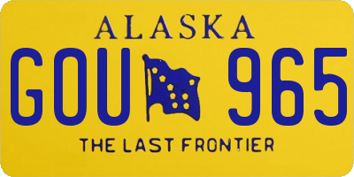 AK license plate GOU965