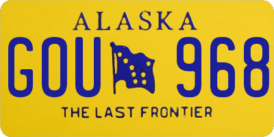 AK license plate GOU968