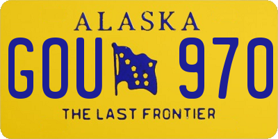 AK license plate GOU970
