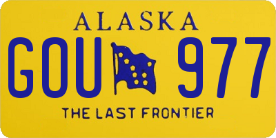 AK license plate GOU977