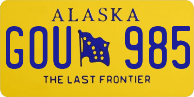 AK license plate GOU985