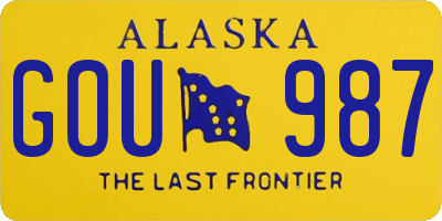 AK license plate GOU987