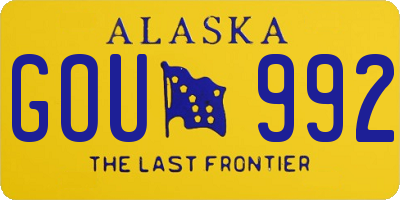 AK license plate GOU992