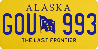 AK license plate GOU993