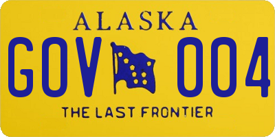 AK license plate GOV004
